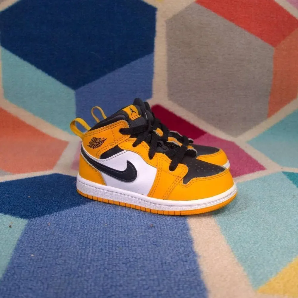 Air Jordan 1 Mid Toddler 'Reverse Yellow Toe'‎ - 640735 701 Size 8C